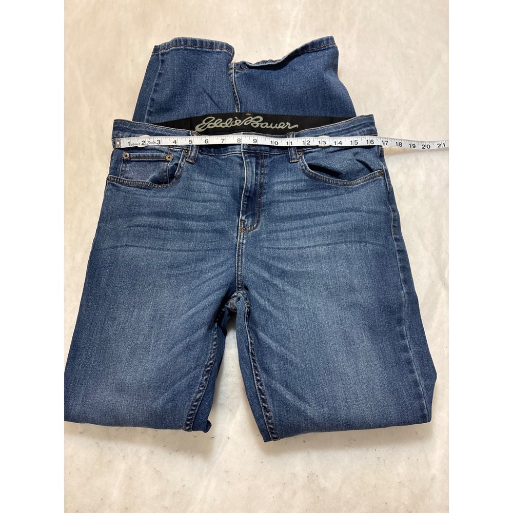 Eddie Bauer Mens Jeans 32W x 34L Blue Denim Straight Leg Casual Pants - Picture 7 of 9